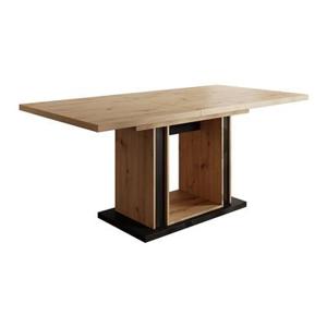 Meubella Eetkamertafel Finch - Eiken - Zwart - 180 cm - Uitschuifbaar