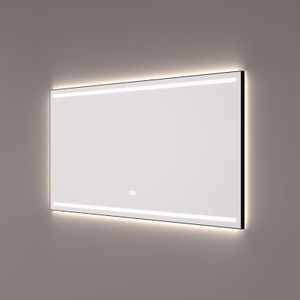 Hipp Design 7000 spiegel mat zwart met LED verlichting en spiegelverwarming 80x70cm