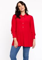 Yoek Blouse flare met pofmouwen | Rood | Maat 38/40