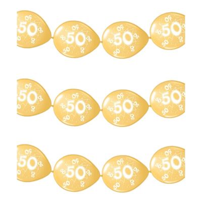 3x stuks ballonnenslinger 50 jaar verjaardag thema