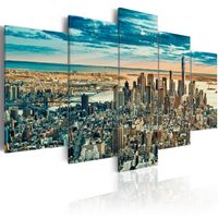 Schilderij - New York Droom Stad , 5 luik , 200x100cm