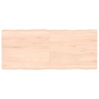 Tafelblad natuurlijke rand 140x60x4 cm massief eikenhout - thumbnail