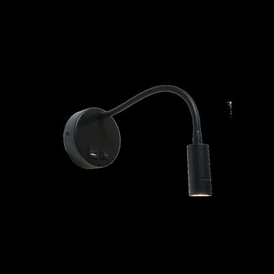 Artdelight BedlampjeFlex zwart met usb aansluiting - WL FLEX-USB ZW