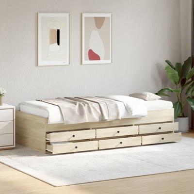 Slaapbank met lades zonder matras 90x190 cm sonoma eikenkleurig