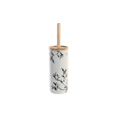 Toiletborstel DKD Home Decor 10 x 10 x 38,5 cm Zwart Metaal Wit Keramiek