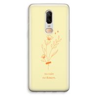 No rain no flowers: OnePlus 6 Transparant Hoesje