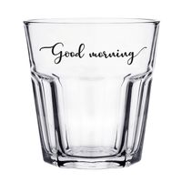Clayre & Eef Waterglas 250 ml Glas Good morning Drinkbeker Transparant Drinkbeker - thumbnail