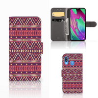 Samsung Galaxy A40 Telefoon Hoesje Aztec Paars