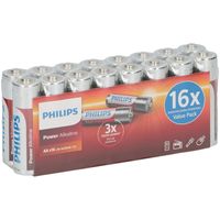 32x Philips power alkaline AA batterijen - thumbnail