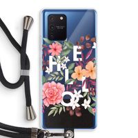 Hello in flowers: Samsung Galaxy Note 10 Lite Transparant Hoesje met koord