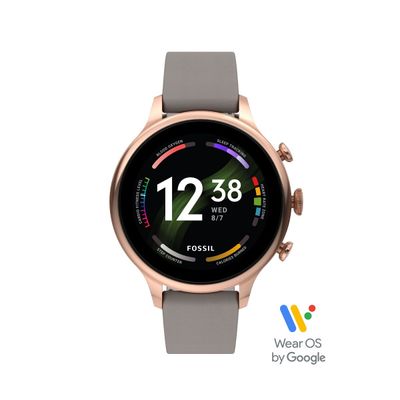 Horlogeband Smartwatch Fossil FTW6079 Leder Grijs 18mm