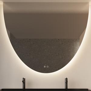 Spiegel Gliss Design Eos 100x120cm Met Ronding Naar Beneden En Spiegelverwarming