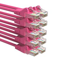 Cat 5e - U/UTP - Netwerkkabel - Patchkabel - Internetkabel - 1 Gbps - 0.25 meter - Roze - Allteq - thumbnail