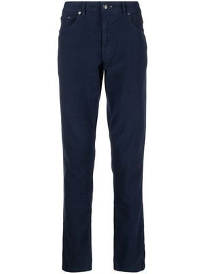 Hackett pantalon droit Moleskin en coton à patch logo - Bleu