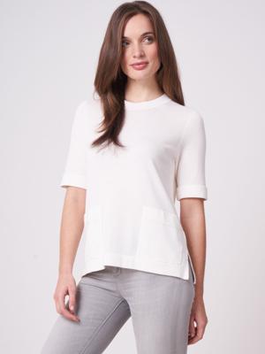 Pullover met korte mouwen en zakken van katoen-mix