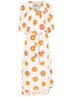 Amir Slama caftan à taille nouée - Blanc