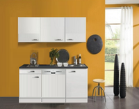 kitchenette 160cm wit hoogglans incl vatwasser en e-kookplaat RAI-265 - thumbnail