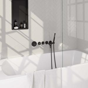 Inbouwthermostaat set Brauer Black Edition Met Rozetten Incl Baduitloop Mat Zwart (Keuze Handdouche)