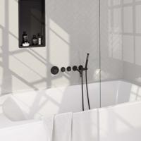Inbouwthermostaat set Brauer Black Edition Met Rozetten Incl Baduitloop Mat Zwart (Keuze Handdouche)