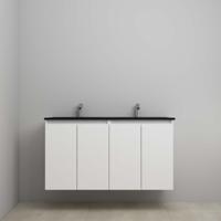 On-Line Onderkast - 120 cm - Voorgemonteerd - Greeploze Ladestructuur - Acryl Wastafel - 2 Kraangaten - Hoogglans Wit