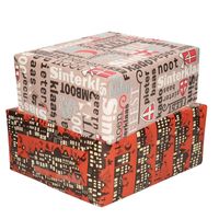 Setje van 8x rollen Sinterklaas inpakpapier/cadeaupapier 2,5 x 0,7 meter 2 soorten prints - Cadeaupapier