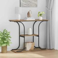 Wandtafel met plank met opslag artisanaal eikenkleurig 101 x 35 x 80.5 cm