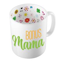 Cadeau koffie/thee mok voor mama - groen - bonus mama - keramiek - 300 ml - Moederdag   -