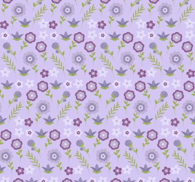Behang bloemen Eenvoudige paarse bloemen