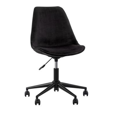 Leen Bakker - Bureaustoel Senja - - Metaal - Velvet - Zwart - 54x84x45 Cm