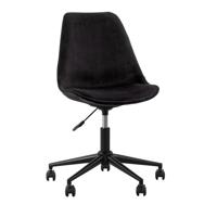 Leen Bakker - Bureaustoel Senja - - Metaal - Velvet - Zwart - 54x84x45 Cm