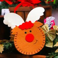 Creatieve Cartoon nieuwe stijl kerst decoratie Santa Gift Bag Moose patroon Non-woven stof Apple geschenken handtassen