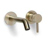 Wastafelkraan Blue Label Brondby XL | Inbouw | Mengkraan | Incl.Inbouwdeel | Rond | Geborsteld goud PVD
