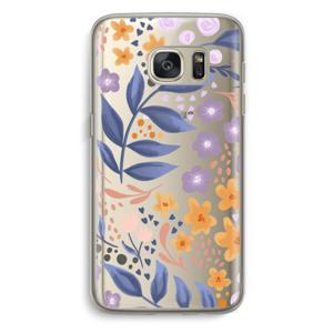 Flowers with blue leaves: Samsung Galaxy S7 Transparant Hoesje