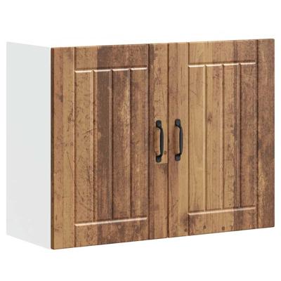 Keukenwandkast Lucca bewerkt hout oud houtkleurig