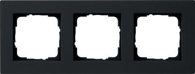 Afdekraam 3 voudig vlak 3mm matzwart 0213095 Gira