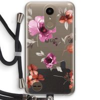 Geschilderde bloemen: LG K10 (2017) Transparant Hoesje met koord