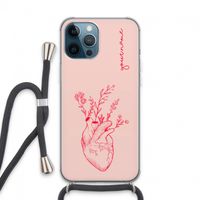 Blooming Heart: iPhone 13 Pro Max Transparant Hoesje met koord