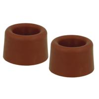 AMIG Deurstopper/deurbuffer - 2x - D30mm - inclusief schroeven - rubber - bruin   -