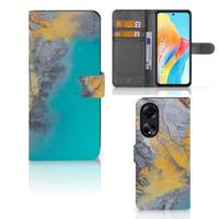 OPPO A98 5G | Bookcase | Marble Blue Gold