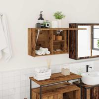 Badkamerwandkast 60x25x40 cm bewerkt hout oud houtkleurig Badkamerwandkast 60x25x40 cm bewerkt hout oud houtkleurig