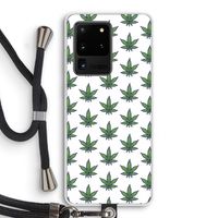 Weed: Samsung Galaxy S20 Ultra Transparant Hoesje met koord