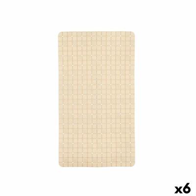 Antislipmat voor in de douche Ruiten Beige PVC 67,7 x 38,5 x 0,7 cm (6 Stuks)