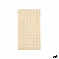 Antislipmat voor in de douche Ruiten Beige PVC 67,7 x 38,5 x 0,7 cm (6 Stuks)