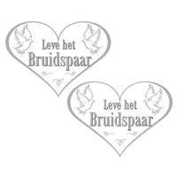 Folat Deurbord bruidspaar - 2x - 47 x 33 cm - karton - huwelijk feest versiering