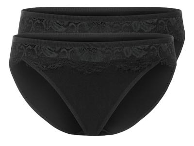 esmara 2 dames slips (L (44/46), Zwart)