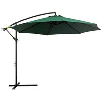 Outsunny afneembare parasol zweefparasol zwengelparasol met handkruk, groen | Aosom Netherlands