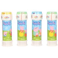 4x Peppa Pig bellenblaas flesjes met bal spelletje in dop 60 ml voor kinderen - thumbnail