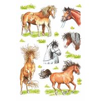 Getekende paarden stickers 3 vellen   -