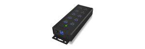 RaidSonic IB-HUB1703-QC3 interface hub USB 3.2 Gen 1 (3.1 Gen 1) Type-B 5000 Mbit/s Zwart