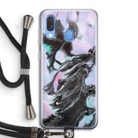 Pastel zwart: Samsung Galaxy A40 Transparant Hoesje met koord